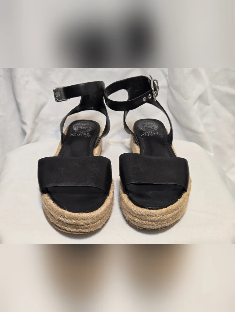 Vince Camuto Womens Espadrille Sandals Black Sz 7M - Picture 3 of 9